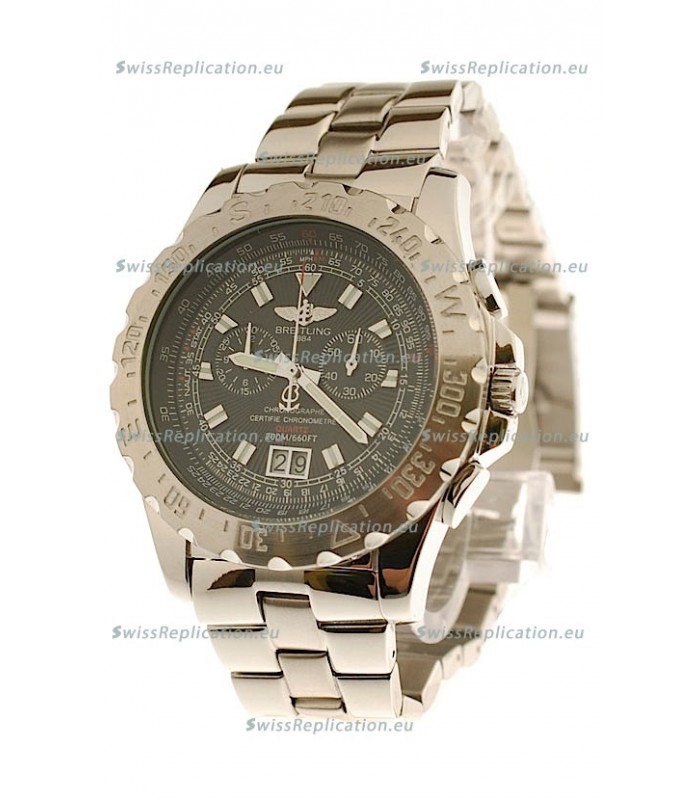 Breitling Chronograph Chronometre Japanese Watch in Black Dial