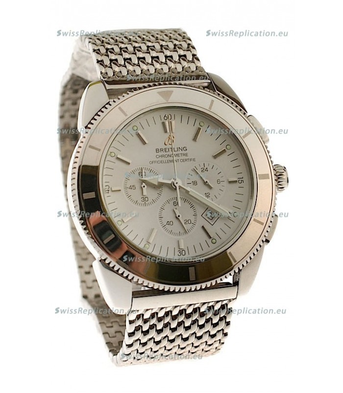 Breitling Chronometre Japanese Replica Watch in White Dial