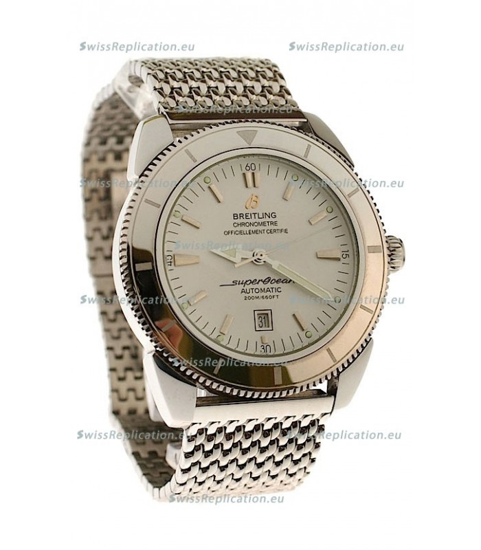 Breitling Chronometre Japanese Replica Automatic Watch in White Dial