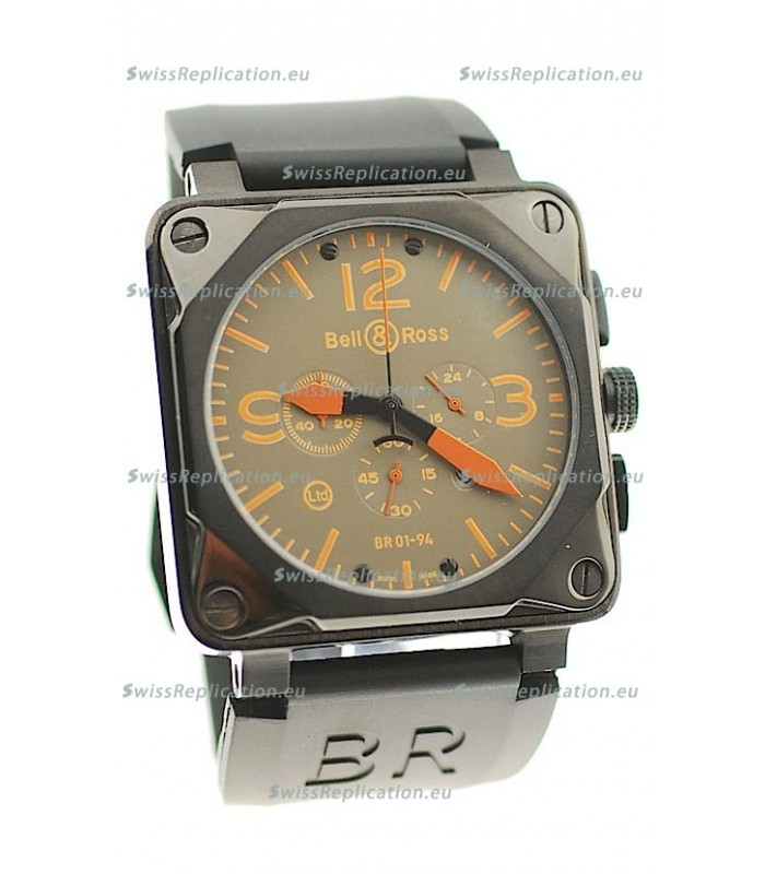 Bell and Ross BR01-94 Edition Japanese PVD Watch in Orange Markers