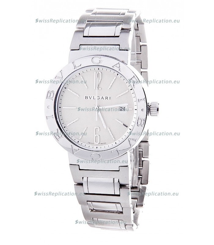 Bvlgari Quartz Japanese Replica Watch in Silver Dial