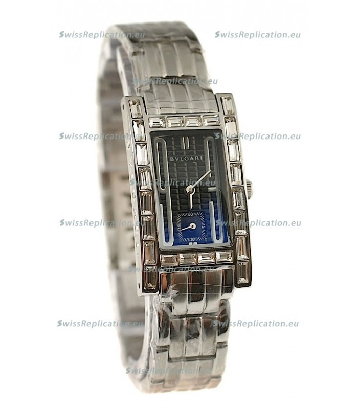 Bvlgari Rettangolo Japanese Replica Watch in Dark Blue Dial