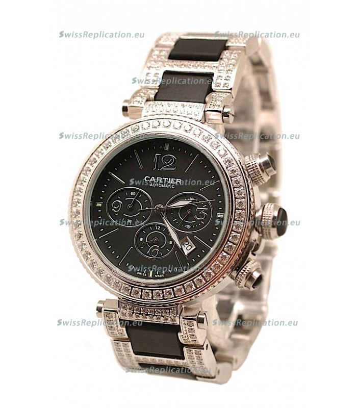 Cartier Pasha Seatimer Swiss Replica Diamonds Watch