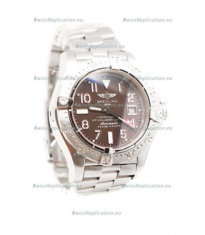 Breitling Chronograph Chronometre Swiss Replica Watch in Brown Dial