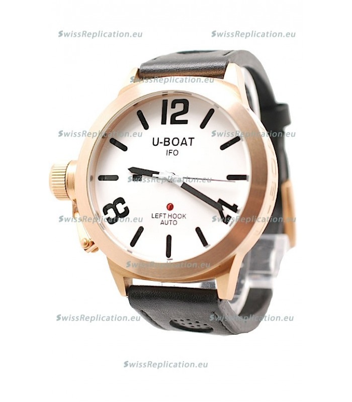 U-Boat Classico Japanese Gold Watch in White Dial