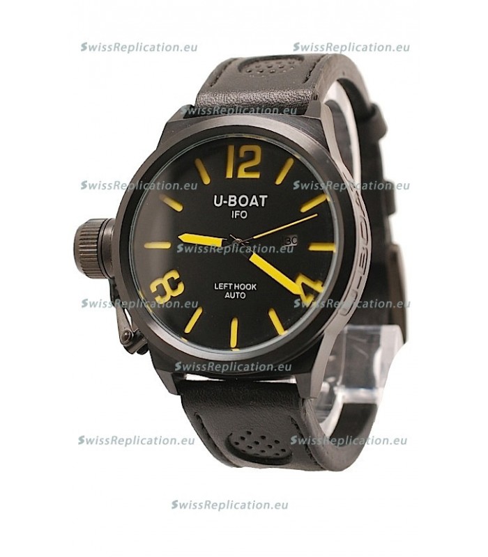 U-Boat Classico Japanese Replica PVD Watch in Yellow Markers