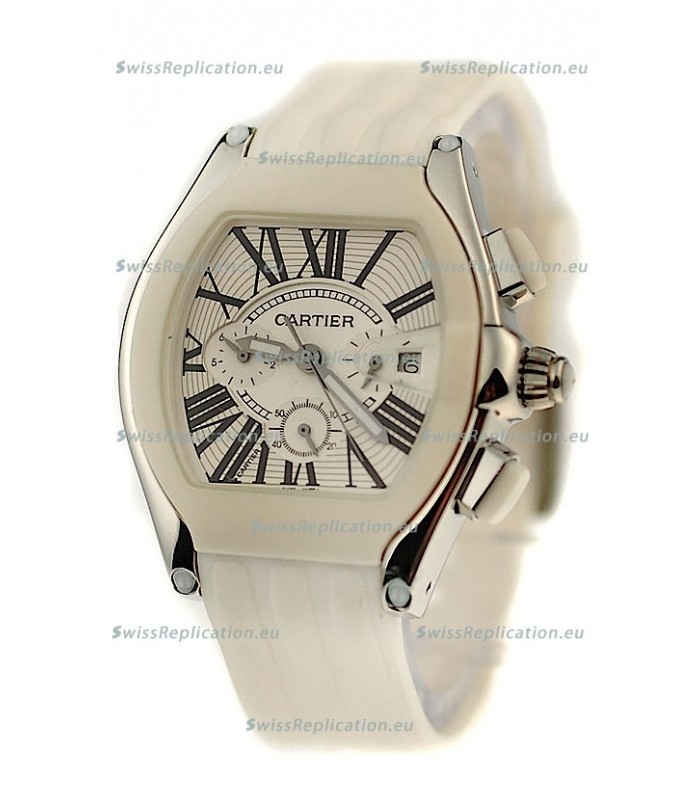 Cartier Roadster Japanese Replica Watch in White