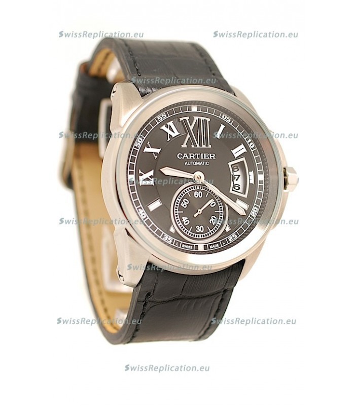 Calibre de Cartier Japanese Replica Watch in Black Dial