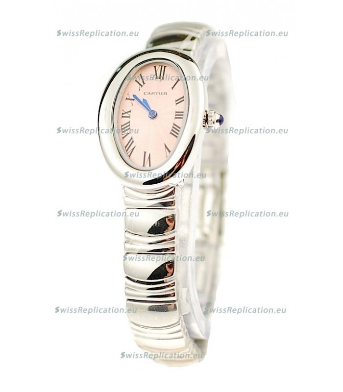Cartier Baignoire Ladies Japanese Replica Watch in Pink Dial