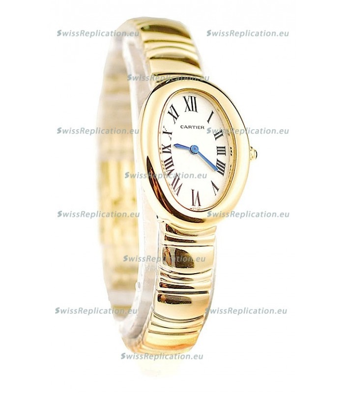 Cartier Baignoire Ladies Japanese Replica Gold Watch