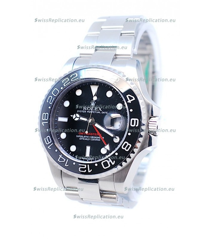 Rolex GMT Masters II 2011 Edition Swiss Replica Watch in Black Cerarmic Bezel