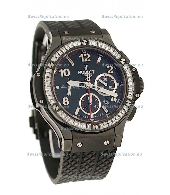 Hublot Big Bang All Black Swiss Watch with Diamonds Bezel