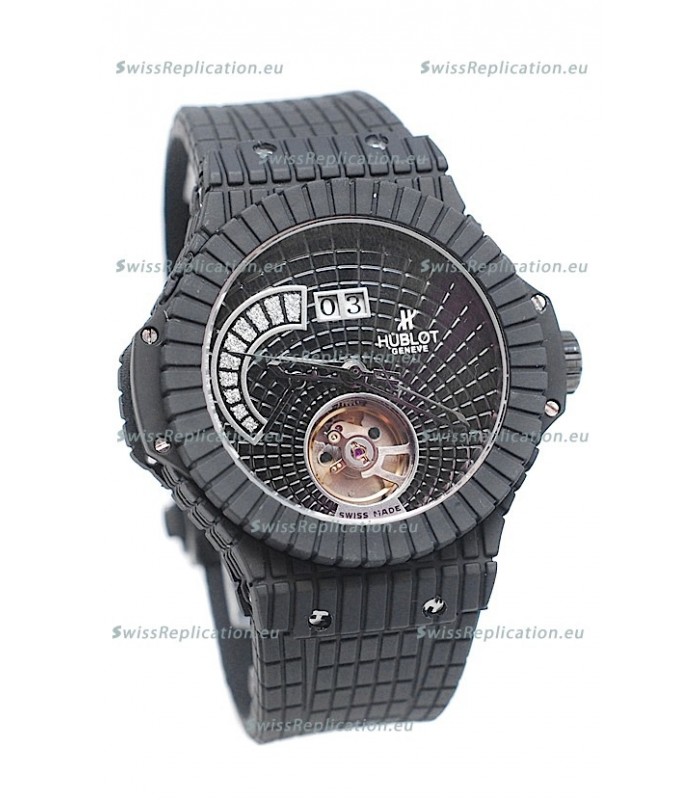 Hublot Black Caviar Tourbillon Power Reserve Japanese Replica Watch