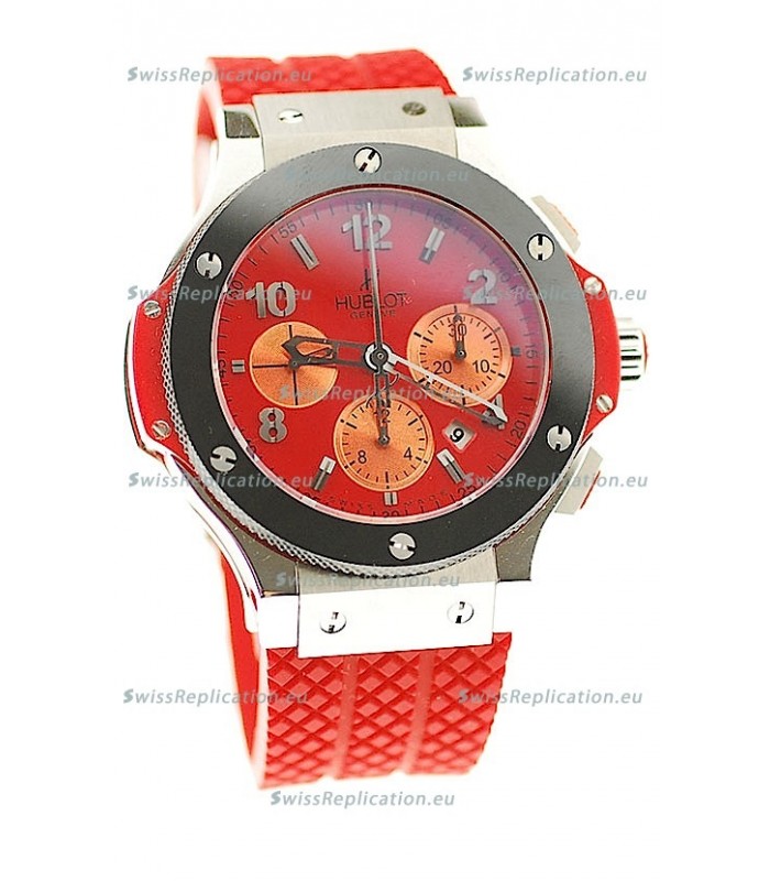 Hublot Big Bang Swiss Watch in Steel Case Ceramic Bezel