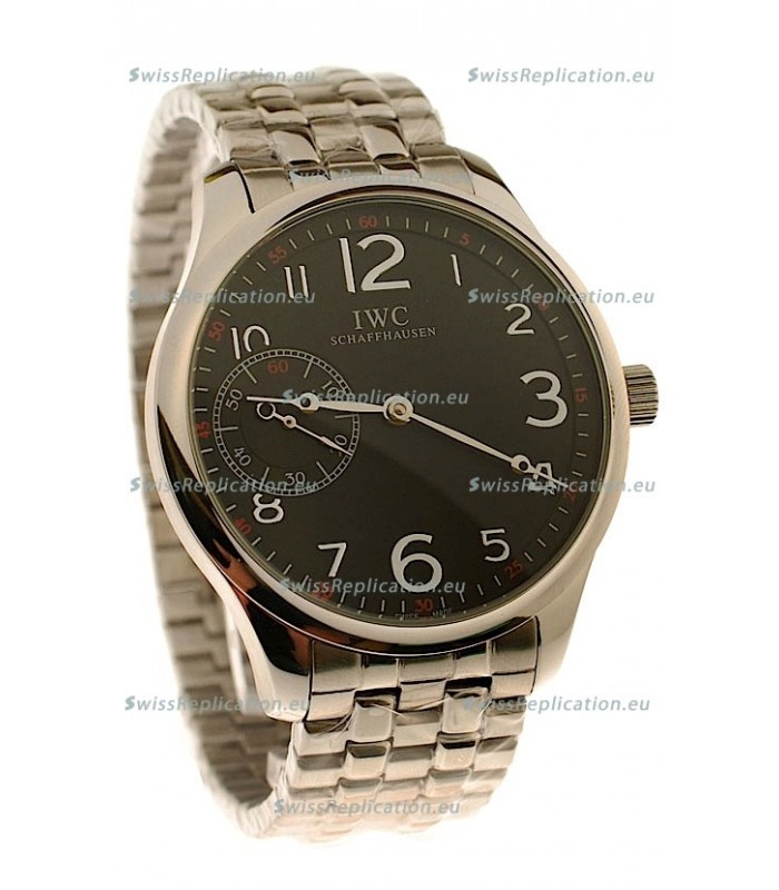 IWC Portugese Automatic Japanese Replica Watch in Black Dial