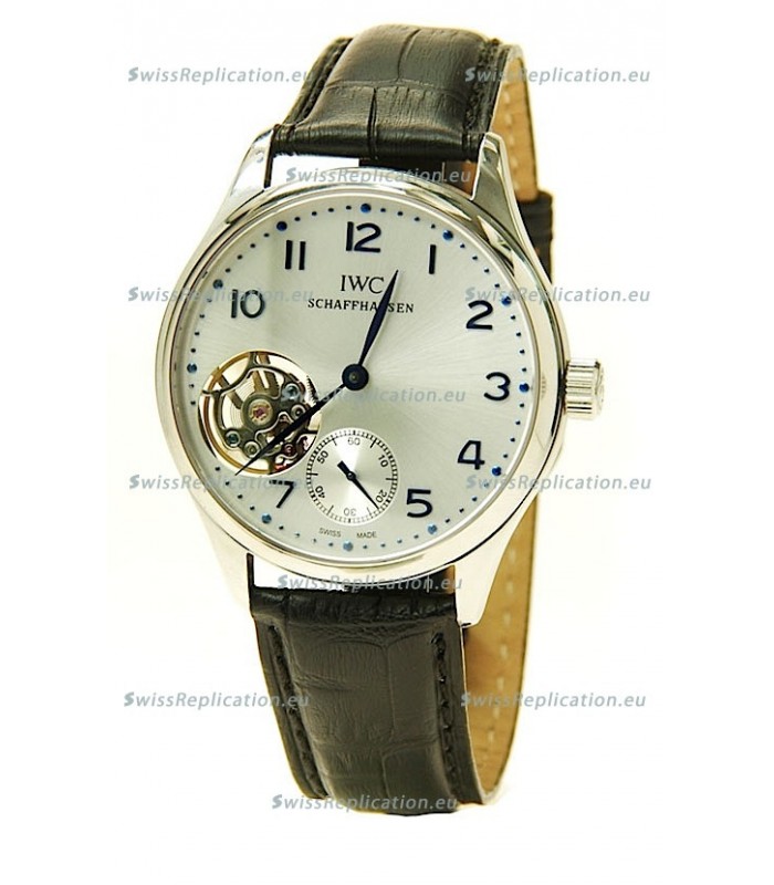 IWC Portuguese Tourbillon Swiss Replica Watch in Silver Dial