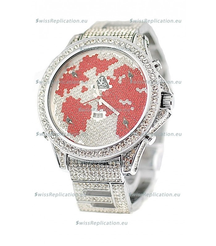 Jacob & Co Diamond Japanese Replica Watch in Red/White Dial