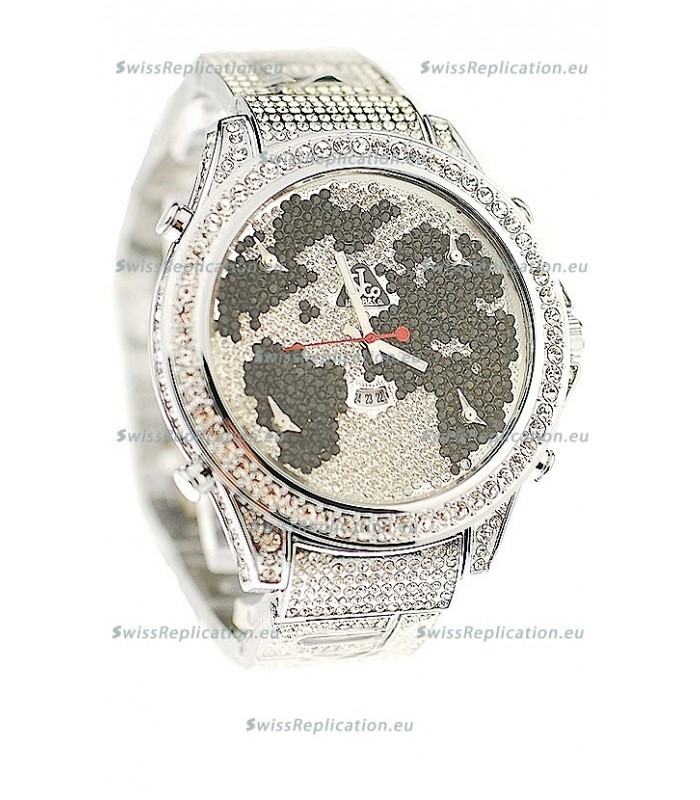Jacob & Co Diamond Japanese Replica Watch in Black/White Diamond Dial