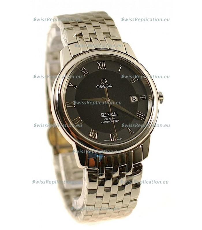 Omega Co-Axial Deville Japanese Steel Watch in Black Dial