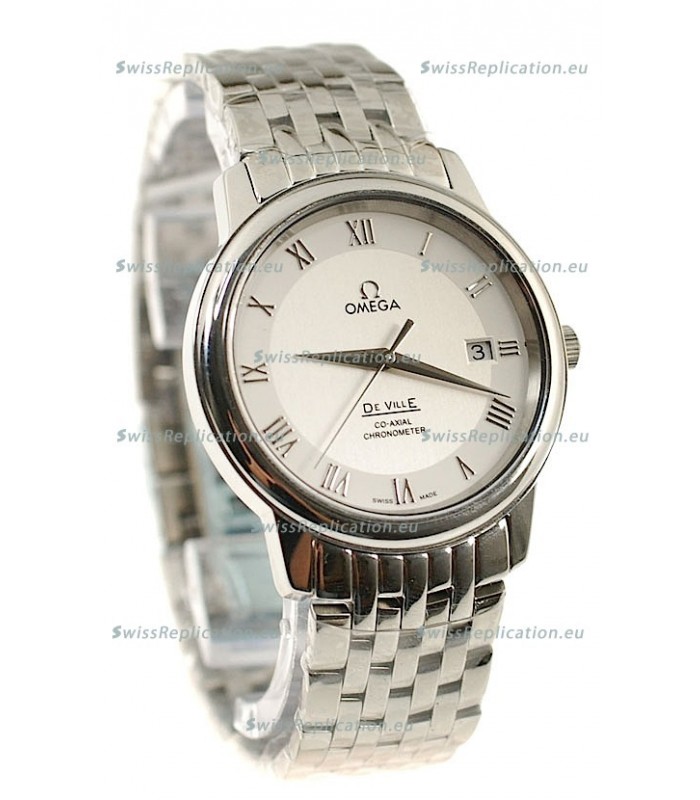 Omega Co-Axial Deville Japanese Steel Watch in White Dial