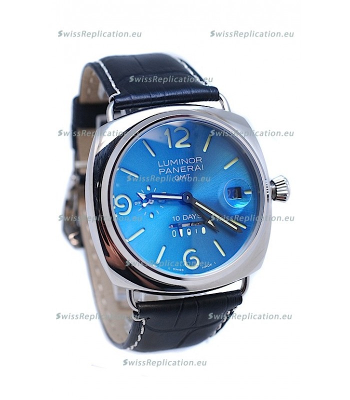 Panerai Luminor GMT 10 Days Swiss Replica Watch in Blue Dial
