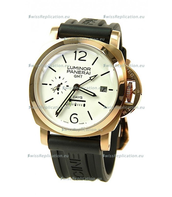 Panerai Luminor GMT 8 Days Swiss Replica Watch in White Dial