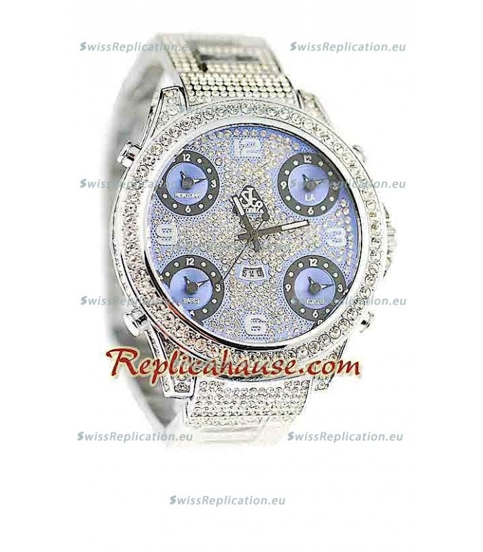 Jacob & Co Diamond Japanese Replica Watch in Light Blue Dial