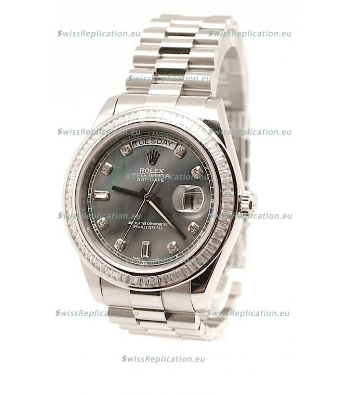 Rolex DayDate Swiss Replica Watch in Pearl Dial