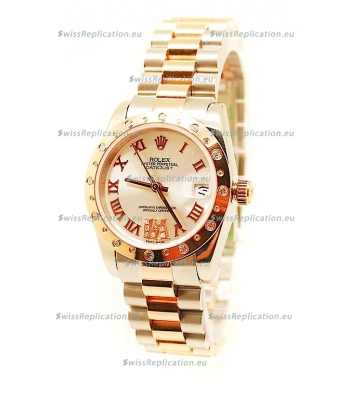 Rolex Datejust Two Tone Rose Gold Japanese Replica Watch - 36MM