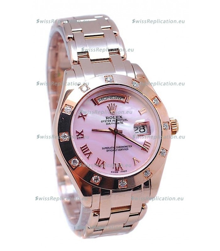 Rolex Day Date Pink Mother of Pearl Swiss Replica Watch