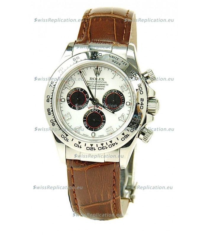 Rolex Daytona Cosmograph Swiss Replica Watch in White Dial