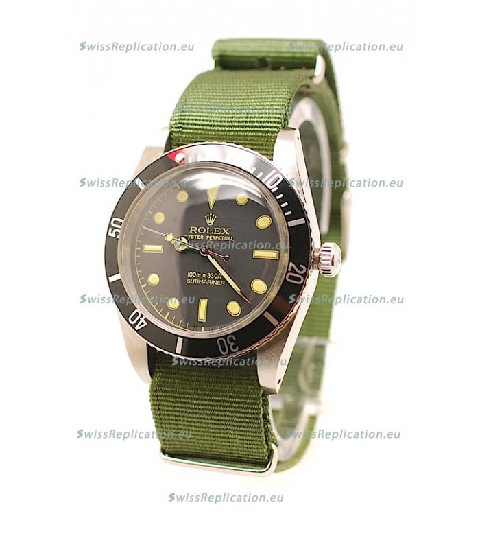 Rolex Submariner Swiss Watch in Green Nylon Strap