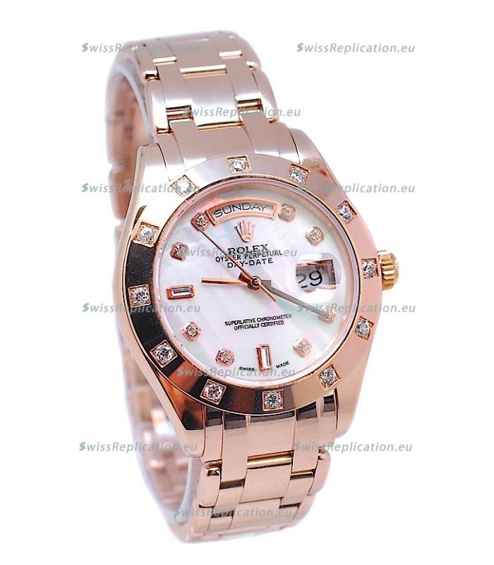 Rolex Day Date White Mother of Pearl Swiss Replica Watch