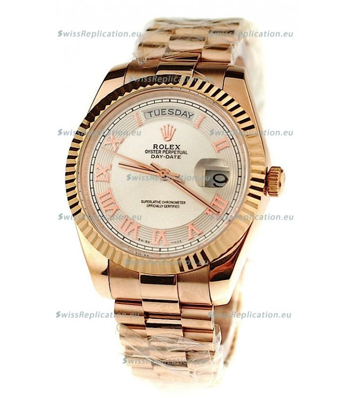 Rolex Day Date Pink Gold Japanese Replica Watch