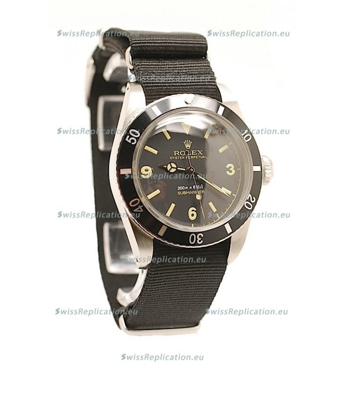 Rolex Submariner Swiss Watch Black Nylon Strap Watch
