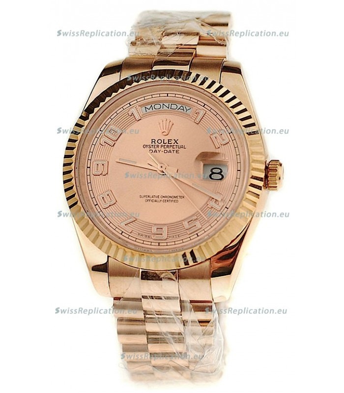 Rolex Day Date Pink Gold Swiss Replica Watch