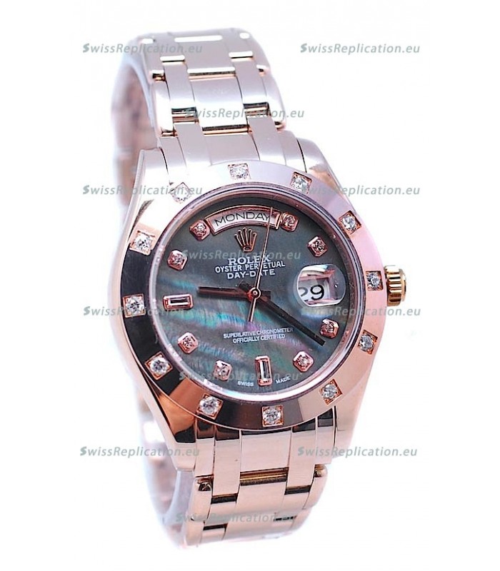 Rolex Day Date Black Mother of Pearl Japanese Replica Watch