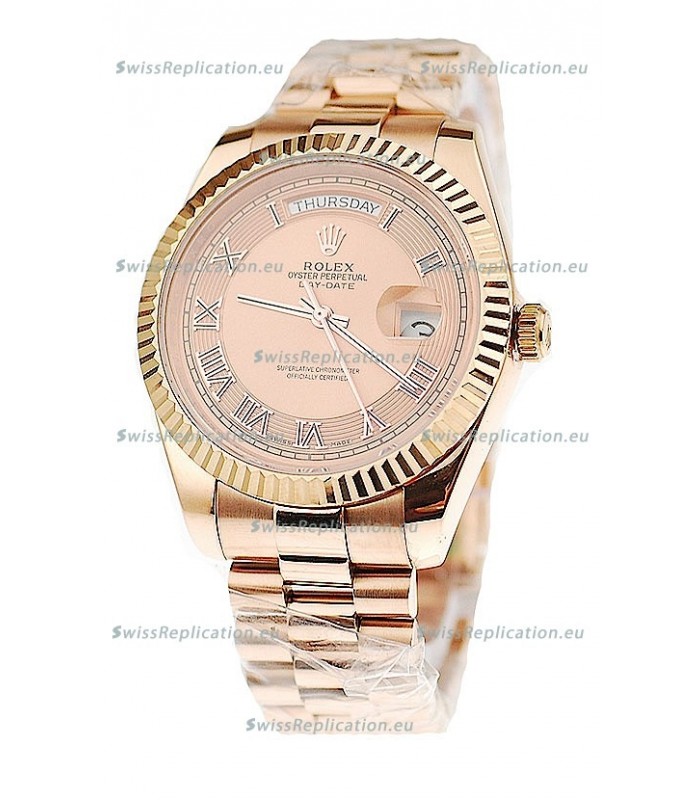 Rolex Day Date Pink Gold Swiss Replica Watch