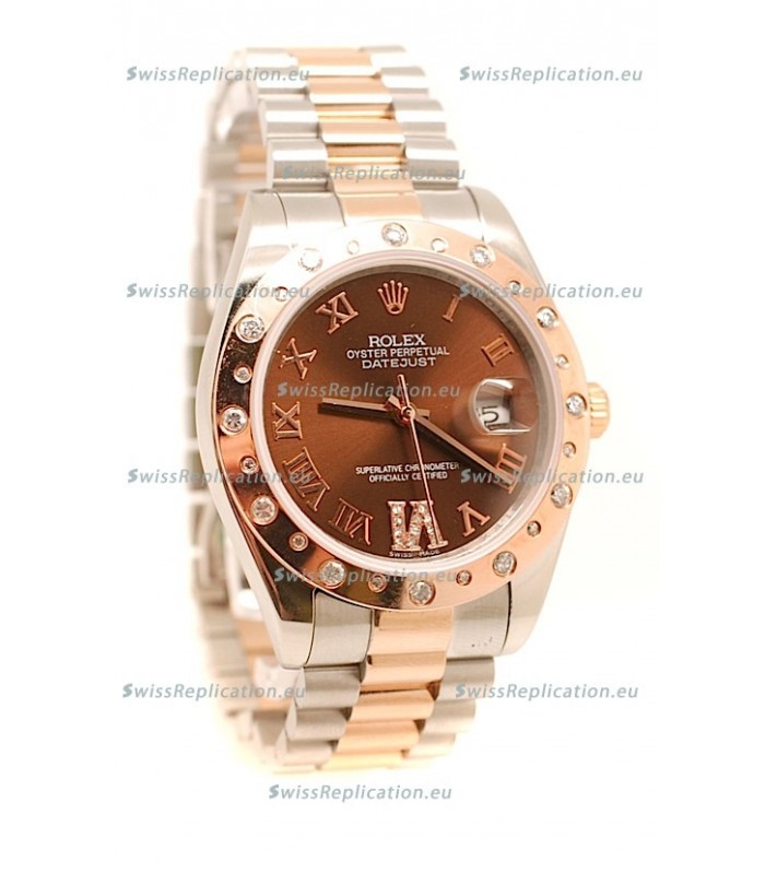 Rolex DateJust Mid-Sized Rose Gold Japanese Replica Watch 