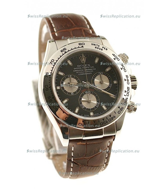 Rolex Daytona Cosmograph 2011 Edition Swiss Watch in Brown Leather Strap