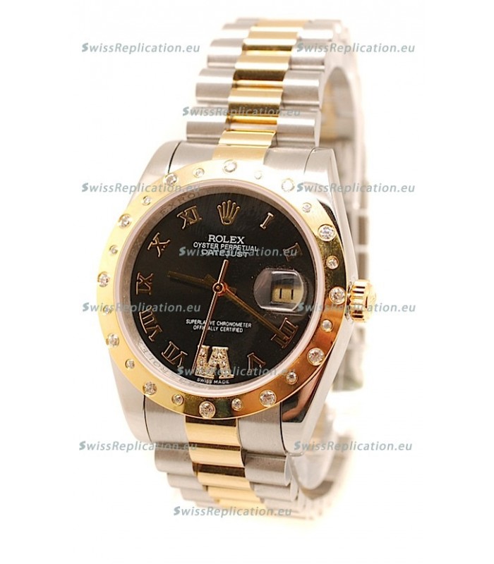 Rolex DateJust Mid-Sized Japanese Replica Gold Watch