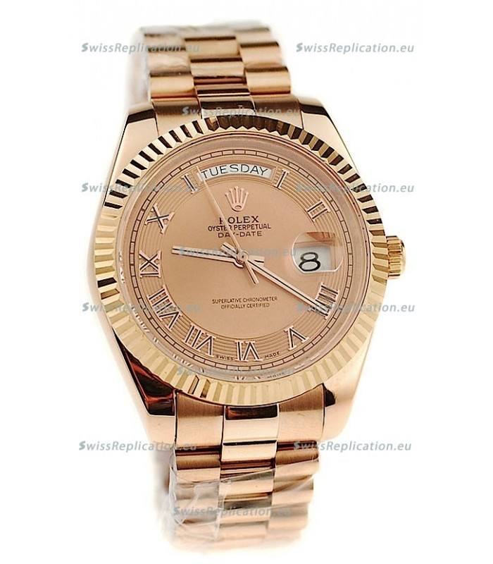 Rolex Day Date Pink Gold Japanese Replica Watch