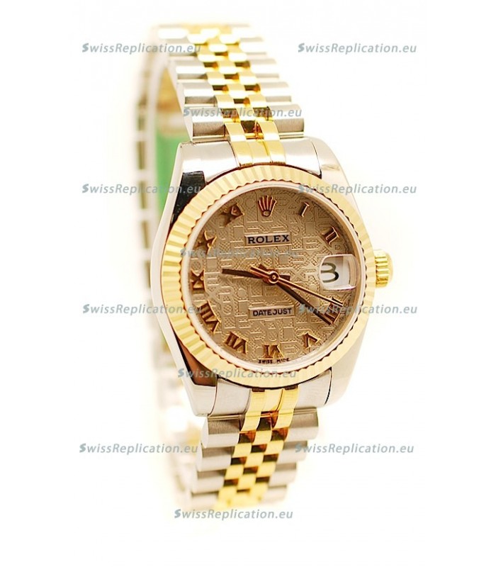 Rolex DateJust Mid-Sized Swiss Replica Two Tone Watch