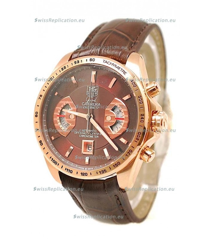 Tag Heuer Grand Carrera Japanese Replica Gold Watch