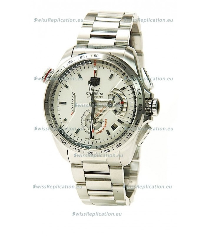 Tag Heuer Grand Carrera Calibre 36 Swiss Replica Watch in White Dial
