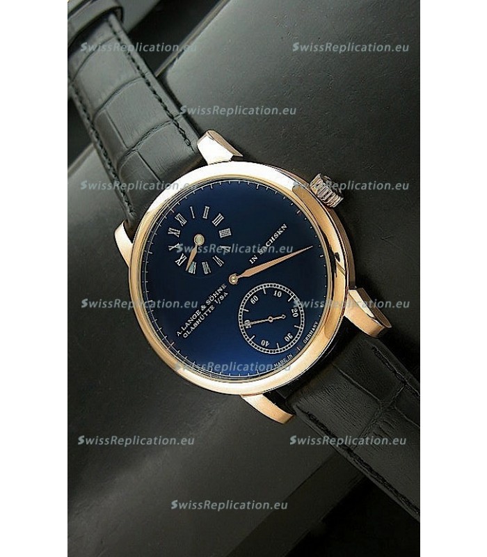 A.Lange & Sohne Cortes de Geneve Decorative Bridges Classic Replica Rose Gold Watch in Black Dial