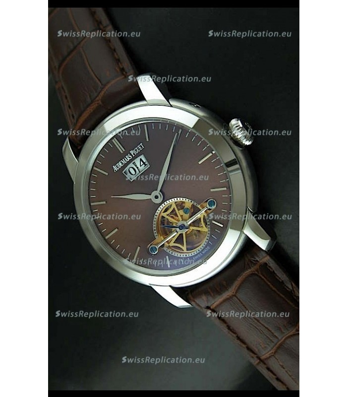 Audemars Piguet Jules Tourbillon Japanese Replica Watch in Brown Dial