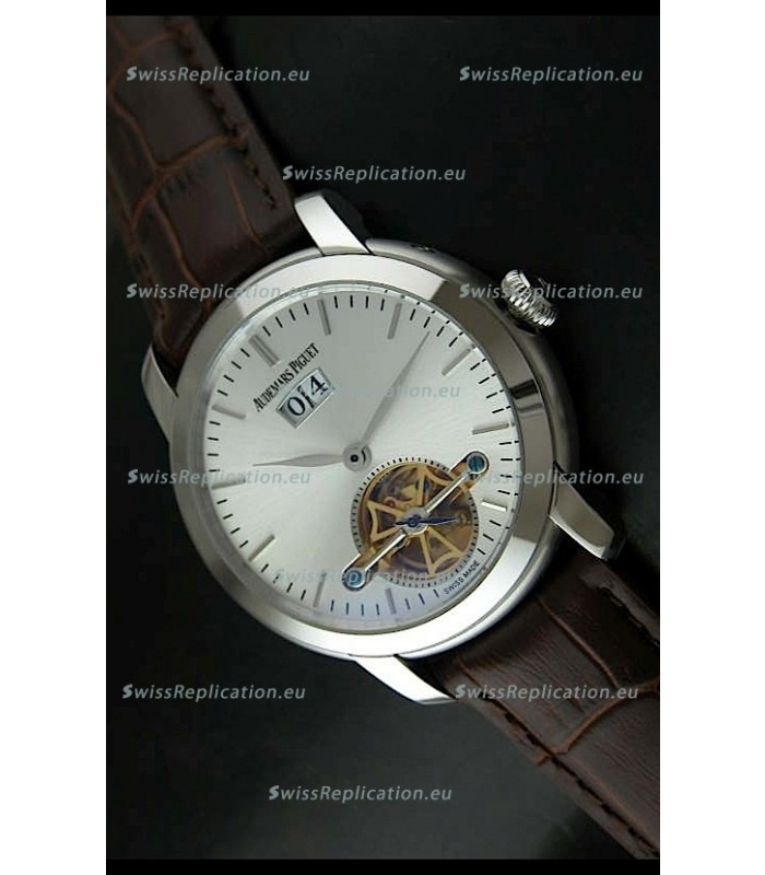 Audemars Piguet Jules Tourbillon Japanese Replica Watch in Silver Dial