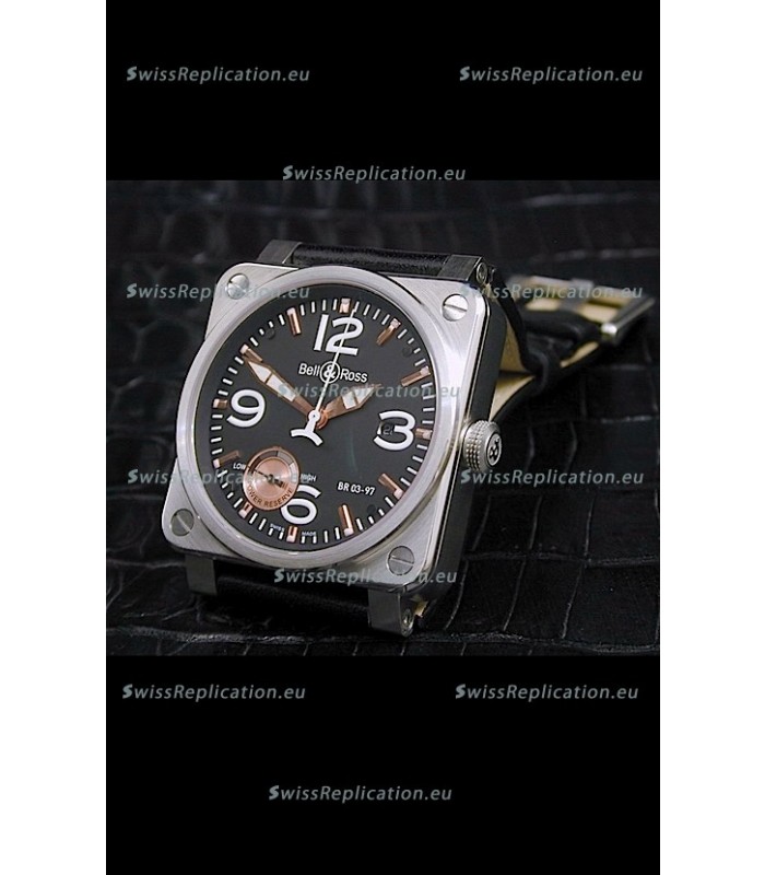 Bell and Ross BR013 97 Power Reserve Swiss Watch in Black Dial