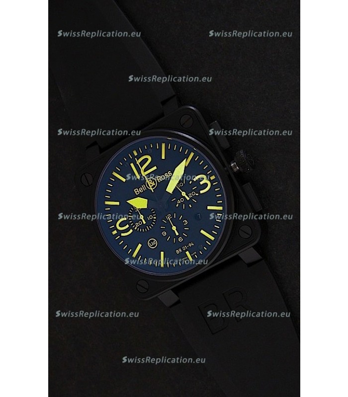 Bell and Ross BR01-94 7750 Swiss Watch in Yellow Markings